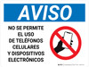 Aviso - No se Permite el Uso de Teléfonos Celulares y Aparatos Electrónicos Horizontal con Ícono - Wall Sign Aviso - No se Permite el Uso de Teléfonos Celulares y Aparatos Electrónicos Horizontal con Ícono - Wall Sign