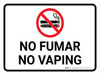 Prohibido fumar No Vaping Horizontal - Wall Sign Prohibido fumar No Vaping Horizontal - Wall Sign