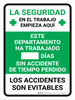 Este Departamento ha Trabajado Días sin un Accidente de Tiempo Perdido Vertical - Wall Sign