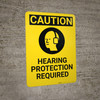 Caution: PPE Hearing Protection Required Vertical With Graphic - Wall Sign
