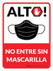 Alto No Entre Sin Mascarilla con Icono - Wall Sign