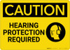Caution: PPE Hearing Protection Required with Graphic - Wall Sign Caution: PPE Hearing Protection Required with Graphic - Wall Sign