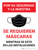 Por Su Seguridad y la Nuestra, se Requieren Máscaras Mientras se Está en las Instalaciones Señal de Pared Roja - Wall Sign