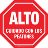Alto - Cuidado con los Peatones - Floor Sign