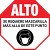 Alto - Se Requiere Mascarilla de este Punto con Icono de Alto Circular - Floor Sign