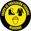 EPIs Requeridos - Zapatos, Bata de Laboratorio, Malla para el Pelo Circular - Floor Sign EPIs Requeridos - Zapatos, Bata de Laboratorio, Malla para el Pelo Circular - Floor Sign