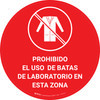 Prohibido el Uso de Batas de Laboratorio en Esta Zona Circular - Floor Sign Prohibido el Uso de Batas de Laboratorio en Esta Zona Circular - Floor Sign