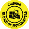 Cuidado - Tráfico de Montacargas (Amarillo) Circular - Floor Sign