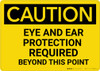 Caution: PPE Eye and Ear Protection Required Beyond This Point - Wall Sign