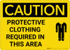 Caution: PPE Protective Clothing Required in This Area - Wall Sign