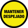 Mantener Despejado Circular - Floor Sign Mantener Despejado Circular - Floor Sign
