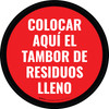 Tambor de Residuos Lleno Circular - Floor Sign Tambor de Residuos Lleno Circular - Floor Sign
