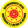 Distanciamiento Social - Manténgase a 2 Metros de Distancia Circular - Floor Sign