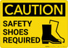 Caution: PPE Safety Shoes Required With Graphic - Wall Sign Caution: PPE Safety Shoes Required With Graphic - Wall Sign