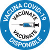 Vacuna Covid-19 Disponible - Vacúnate Azul con Círculo Gráfico Circular - Floor Sign
