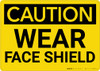 Caution: PPE Wear Face Shield - Wall Sign Caution: PPE Wear Face Shield - Wall Sign