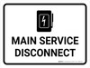 Main Service Disconnect Landscape - Wall Sign Main Service Disconnect Landscape - Wall Sign