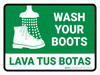 Wash Your Boots Bilingual Spanish Landscape - Wall Sign Wash Your Boots Bilingual Spanish Landscape - Wall Sign