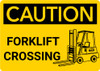 Caution: Forklift Crossing with Graphic - Wall Sign