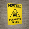 Caution: Forklifts In Use Vertical with Graphic - Wall Sign Caution: Forklifts In Use Vertical with Graphic - Wall Sign