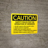 Caution: Safety Rules For The Operation Of Grinders - Wall Sign