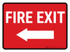 Fire Exit Left Arrow Landscape - Wall Sign Fire Exit Left Arrow Landscape - Wall Sign