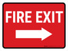 Fire Exit Right Arrow Landscape - Wall Sign