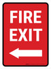 Fire Exit Left Arrow Portrait - Wall Sign