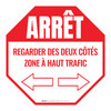 ARRÊT Regarder des deux côtés fort Trafic De-Chaussée Signe ARRÊT Regarder des deux côtés fort Trafic De-Chaussée Signe