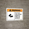 Warning: Food May Contain Peanut Or Nut Products With Graphic - Wall Sign Warning: Food May Contain Peanut Or Nut Products With Graphic - Wall Sign