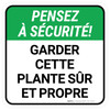 Pensez À Sécurité Gardez Cette Plante De Sécurité Et De Propreté De-Chaussée Signe