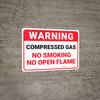 Warning: Compressed Gas No Smoking Open Flame - Wall Sign Warning: Compressed Gas No Smoking Open Flame - Wall Sign