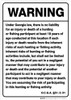 Warning: Georgia Hunting Or Fishing Liability GA - Wall Sign
