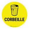 Poubelle Jaune avec l'Icône De-Chaussée Signe