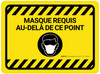 Masque Requis au-Delà de Ce Point de Danger Bandes Rectangle - de-Chaussée Signe