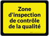 Inspection De Contrôle De Qualité De La Zone Jaune - Rectangle - De-Chaussée Signe Inspection De Contrôle De Qualité De La Zone Jaune - Rectangle - De-Chaussée Signe