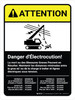Attention: Danger d'Électrocution Maintenir la Clairance de la norme (Electrocution Hazard Maintain Clearance ANSI)- Wall Sign Attention: Danger d'Électrocution Maintenir la Clairance de la norme (Electrocution Hazard Maintain Clearance ANSI)- Wall Sign