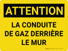 Attention: La Conduite De Gaz Derrière Le Mur (Caution: Gas Line Behind Wall) French Landscape - Wall Sign