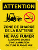 Attention: Le Chargement De La Batterie Zone De Chariot Élévateur De Ne Pas Fumer À Flamme (Caution: Battery Charging Area Forklift No Smoking open Flame) French Landscape - Wall Sign