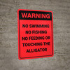 Warning: No Feeding Or Touching The Alligator - Wall Sign