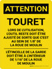 Attention: Touret (Caution: Bench Grinder) French Portrait - Wall Sign