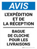 Notice: l'Expédition et la Réception de l'Anneau de Bell Pour les Livraisons (Notice: Shipping and Receiving Ring Bell For Deliveries) French Portrait - Wall Sign Notice: l'Expédition et la Réception de l'Anneau de Bell Pour les Livraisons (Notice: Shipping and Receiving Ring Bell For Deliveries) French Portrait - Wall Sign