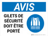 Notice: Les Gilets De Sécurité Doit Être Porté À Paroi (Notice: Safety Vests Must Be Worn) French Landscape - Wall Sign