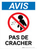 Notice: Pas de Cracher (Notice: No Spitting) French Portrait - Wall Sign