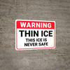 Warning: Thin Ice is Never Safe - Wall Sign