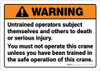 Warning: Untrained Operators Subject Themselves and Others To Injury - Wall Sign