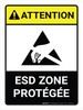 ESD Zone Protégée (ESD Protected Area) Portrait French - Wall Sign