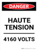 Haute Tension 4160 Volts (High Voltage 4160 Volts) Portrait French - Wall Sign Haute Tension 4160 Volts (High Voltage 4160 Volts) Portrait French - Wall Sign