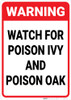 Warning: Watch For Poison Ivy And Poison Oak - Wall Sign Warning: Watch For Poison Ivy And Poison Oak - Wall Sign
