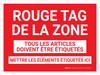Rouge Tag De La Zone (Red Tag Area) Landscape French - Wall Sign Rouge Tag De La Zone (Red Tag Area) Landscape French - Wall Sign